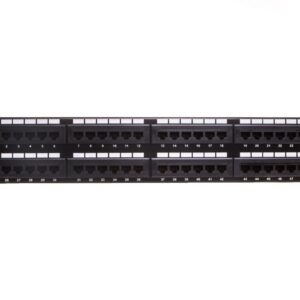 Patch panel kompletny 19 cali 48x RJ45 U/UTP kat. 5e 2U czarny (RAL 9005) DN-91548U - obrazek 1