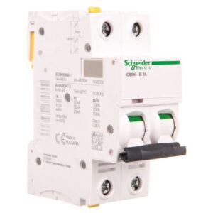 Wyłącznik nadprądowy 2P B 2A 6kA AC iC60N-B2-2 A9F03202 - obrazek 1