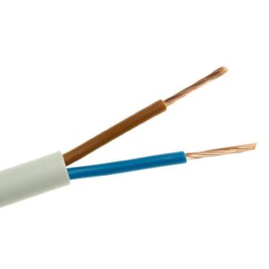 Przewód mieszkaniowy H03VV-F (OMY) 2x1 biały 300/300V /100m/ - obrazek 1