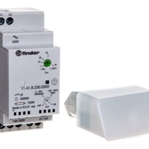 Wyłącznik zmierzchowy 1P 16A 230V AC 35mm IP20 czujnik zewnętrzny IP54 1-80lx 11.41.8.230.0000 - obrazek 1