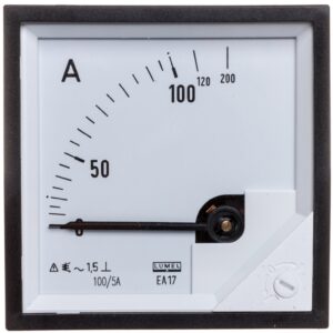 Amperomierz analogowy tablicowy 100/200A do przekładnika 100/5A 72x72mm IP50 C3 K=90 st. EA17N F41600000000 - obrazek 1