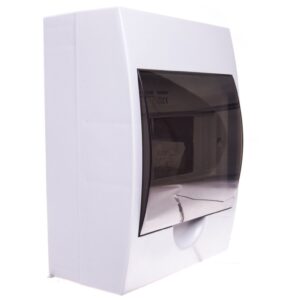 Rozdzielnica modułowa tworzywo 1x6 natynkowa IP40 IK06 N+PE II klasa drzwi transparentne szare DB106S 1X6P/SMD biały 3831 - obrazek 1