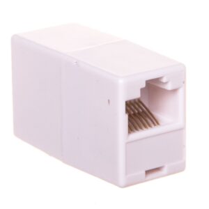 Adapter / przelotka RJ45/RJ45 kat. 5e biały (AT-A 8/8) - obrazek 1