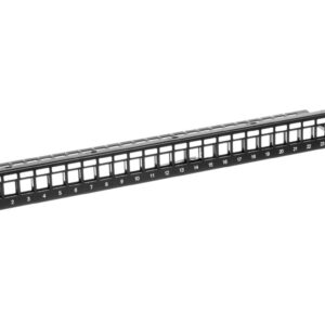 Patch panel pusty 19 cali 24x keys 1U czarny (RAL 9005) DN-91411 - obrazek 1