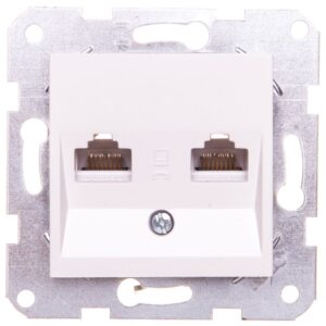 Karre Gniazdo Komputerowe 2xrj45 Kat. 5e, Kolor Biały / 90963634 - obrazek 1