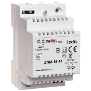Zasilacz LED modułowy 14V DC 15W ZNM-15-14 LDX10000021 - obrazek 1