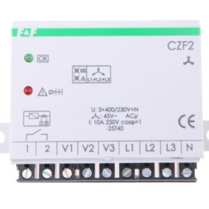 Przekaźnik zaniku i asymetrii faz z kontrolą styków stycznika 10A 1Z 4sek 45V CZF-2 - obrazek 1
