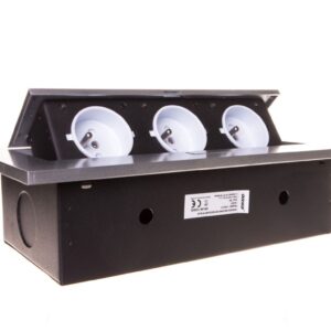 Gniazda wpuszczane w blat 3x230V AC srebrny OR-AE-1335/G - obrazek 1
