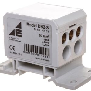 Blok rozdzielczy 2x4-50mm2/2x4-35mm2/3x2,5-25mm2 szary montaż płaski i na szynie TH DB2-S 48.23 - obrazek 1