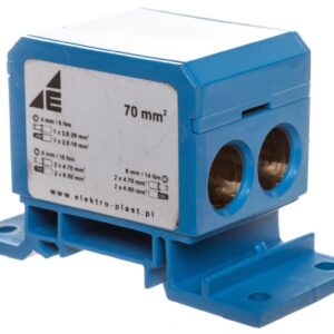 Blok rozdzielczy 2x4-70mm2/ 2x4-50mm2/1x4-25mm2 niebieski montaż płaski i na szynę TH DB6-N 48.38 - obrazek 1
