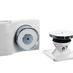Elektrotrzymacz drzwiowy 24V DC 50kgf/490N biały, przekaźnik NC do kontroli statusu drzwi 13050-BSP 13050-BSP - obrazek 1