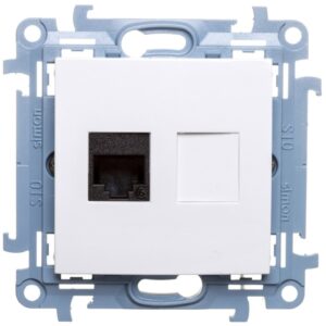 Simon 10 Gniazdo komputerowe pojedyncze RJ45 kat.6 biały C61.01/11 - obrazek 1