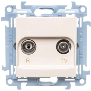 Simon 10 Gniazdo antenowe R-TV końcowe separowane kremowe IP20 CAK.01/41 - obrazek 1