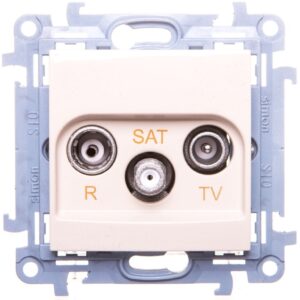 Simon 10 Gniazdo antenowe R-TV-SAT końcowe kremowe IP20 CASK.01/41 - obrazek 1