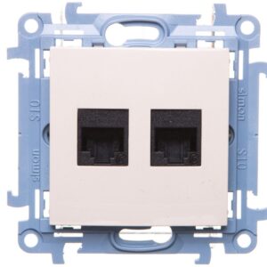 Simon 10 Gniazdo komputerowe podwójne RJ45 kat.6 kremowe C62.01/41 - obrazek 1