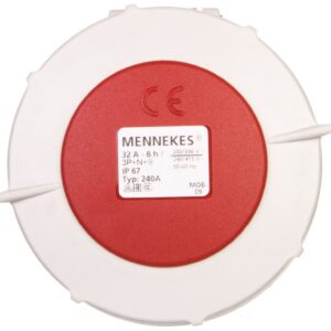 Gniazdo tablicowe proste 32A 5p 6h 400V IP67 zaciski śrubowe MEN240A - obrazek 1