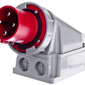 Wtyczka odbiornikowa 63A 4P 400V czerwona IP67 POWER TWIST 534-6 - obrazek 1