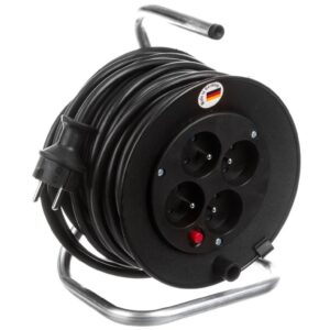 Przedłużacz bębnowy 15m 4 gniazda IP20 czarny 810180 - obrazek 1