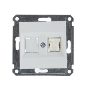 Lumina Gniazdo komputerowe pojedyncze RJ45 Cat.5e UTP białe WL2110 - obrazek 1