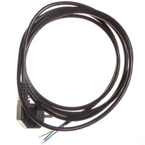 Przewód przyłączeniowy W-2 3x1,0 mm2 czarny z wtyczką kątową 3m 51.927 - obrazek 1