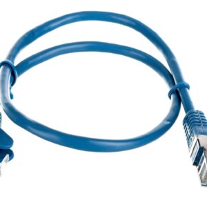 Kabel krosowy patchcord F/UTP kat.5e CCA niebieski 0,5m 50127 - obrazek 1