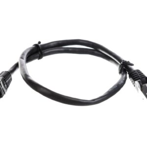Kabel krosowy patchcord F/UTP kat.5e CCA czarny 0,5m 68654 - obrazek 1