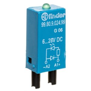 Moduł sygnalizacyjny LED zielony + dioda gaszeniowa 6-24V DC polaryzacja A1+ 99.80.9.024.99 - obrazek 1