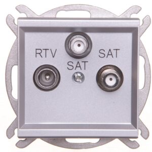 SONATA Gniazdo antenowe RTV-SAT-SAT srebro mat GPA-R2S/m/38 - obrazek 1