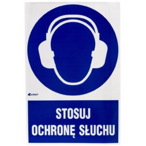 Samoprzylepna tabliczka ostrzegawcza /Stosuj ochronę słuchu z podpisem/ IM/003/1/C1/F - obrazek 1