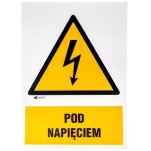 Samoprzylepna tabliczka ostrzegawcza /POD NAPIĘCIEM 148X210/ 2EOA/Q4/F - obrazek 1
