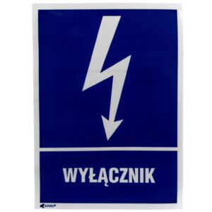 Samoprzylepna tabliczka ostrzegawcza /WYŁĄCZNIK 148X210/ 10EIA/Q4/F - obrazek 1