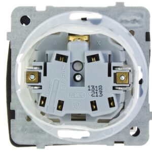 AS Gniazdo bryzgoszczelne z/u IP44 klapka ecru GPH-1GZ/m/27/w - obrazek 1