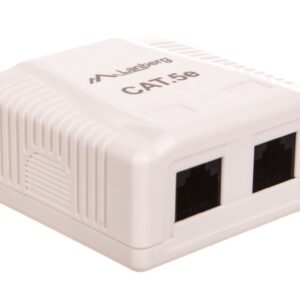 Gniazdo teleinformatyczne natynkowe UTP 2xRJ45 kat.5e OU5-0002-W - obrazek 1