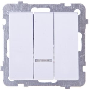 SONATA Łącznik potrójny z podświetleniem biały ŁP-13RS/m/00 - obrazek 1
