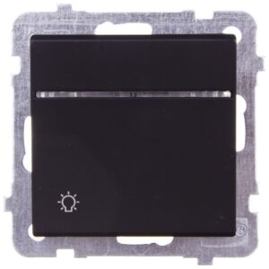 SONATA Przycisk /światło/ z podświetleniem czarny metalik ŁP-5RS/m/33 - obrazek 1