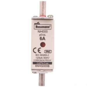 Wkładka bezpiecznikowa NH000 6A gL/gG 500V 6NHG000B - obrazek 1