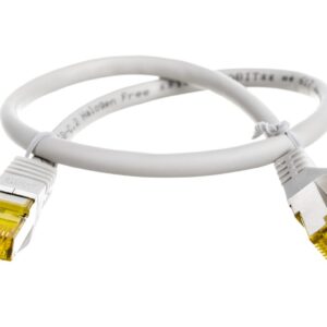 Kabel krosowy patchcord S/FTP (PiMF) kat.6A LSZH szary 0,5m 91576 - obrazek 1
