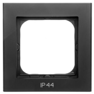 SONATA Ramka pojedyncza do łączników IP44 czarny metalik RH-1R/33 - obrazek 1