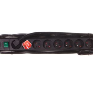 Listwa zasilajaca Eco-Line 3m /z wyłącznikiem/ 8x230V czarna H05VV-F 3G1,5 1159301018 - obrazek 1