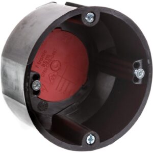 Puszka przeciwogniowa, do pustych ścian, osprzętowa fi 60mm, płytka E90 BS115 czarna 83119007 - obrazek 1