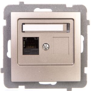 AS Gniazdo komputerowe pojedyncze RJ45 kat.5e MMC satyna light GPK-1G/K/m/45 - obrazek 1