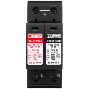 Ogranicznik przepięć Typ T1+T2 Typ T1+T2 12,5kA 1,2kV 240V AC VAL-MS-T1/T2 335/12.5/1+1 2800187 - obrazek 1