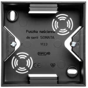 SONATA Puszka natynkowa pojedyncza czarny metalik PNP-1R/33 - obrazek 1