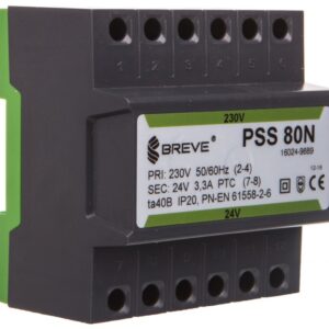 Transformator 1-fazowy modułowy bezpieczeństwa PSS 80N 230/ 24V 3,3A, na szynę DIN, IP20, Ta 40, 16024-9889 - obrazek 1