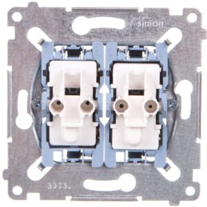 Simon 54 Łącznik schodowy podwójny z podświetleniem mechanizm 10AX 250V, szybkozłącza, SW6/2XLM - obrazek 1