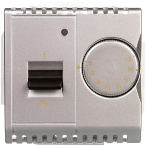Simon Basic Regulator temperatury z czujnikiem wewnętrznym 16A 230V srebrny mat BMRT10w.02/43 - obrazek 1