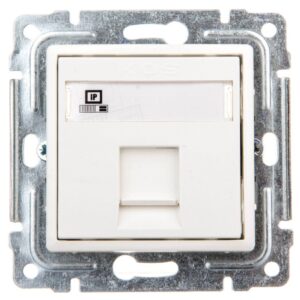 VENA Gniazdo komputerowe pojedyncze RJ45 kat.5e nieekranowane białe 510465 - obrazek 1