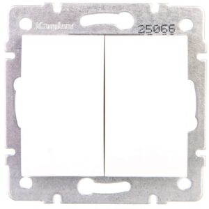 LOGI Łącznik dwugrupowy świecznikowy śrubowy 10AX 250V biały 021010102 25066 - obrazek 1