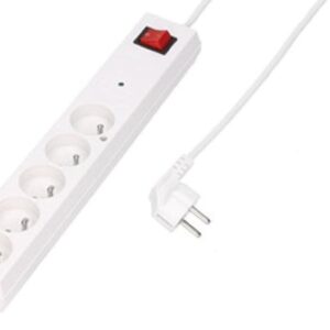 Listwa przeciwprzepięciowa PS-5PF z filtrem 5-gniazd z/u 10A 3m /OMY 3x1/ biała - obrazek 1
