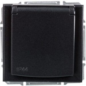 ASFORA Gniazdo 2P+PE IP44 do systemu ramkowego antracyt EPH2800671 - obrazek 1